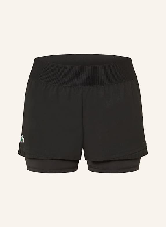 LACOSTE 2-in1-Tennisshorts SCHWARZ