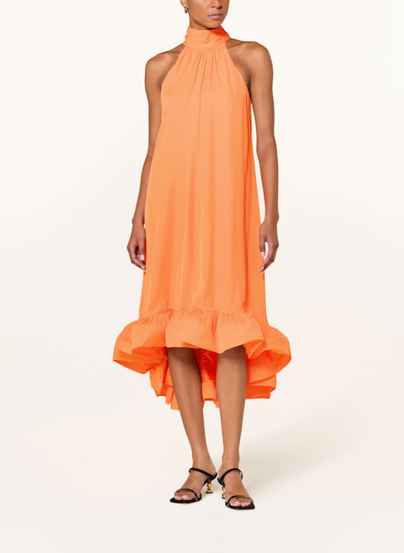MALINA Kleid SABRINA mit Volants und Cut-out HELLORANGE