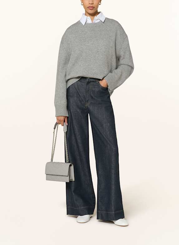 TORY BURCH Torba na ramię FLEMING SZARY