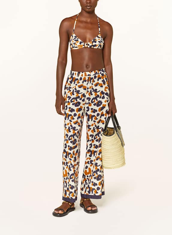 ERES Triangel bikinitop ECAILLES ECRU / DONKERBLAUW / COGNAC