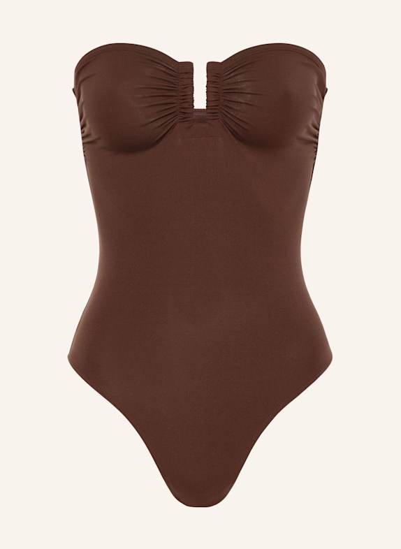 ERES Strój kąpielowy bandeau CASSIOPÉE CIEMNOBRĄZOWY