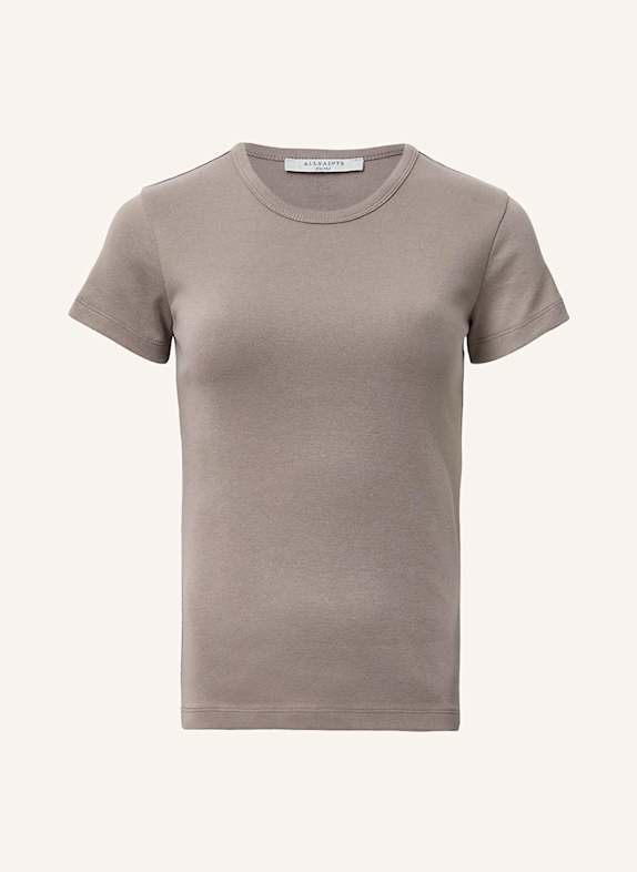 ALLSAINTS T-shirt STEVIE CIEMNOBRĄZOWY