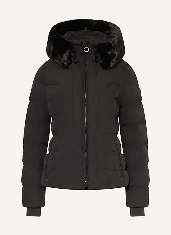 WELLENSTEYN Steppjacke BELVITESSE SHORT mit abnehmbarem Kunstpelz SCHWARZ