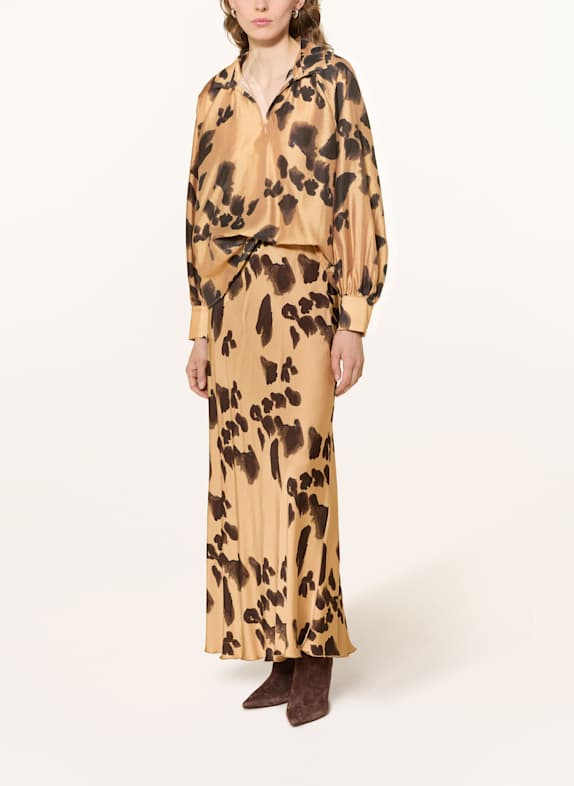 MSCH COPENHAGEN Satinrock MSCHCLARETTE CAMEL / DUNKELBRAUN