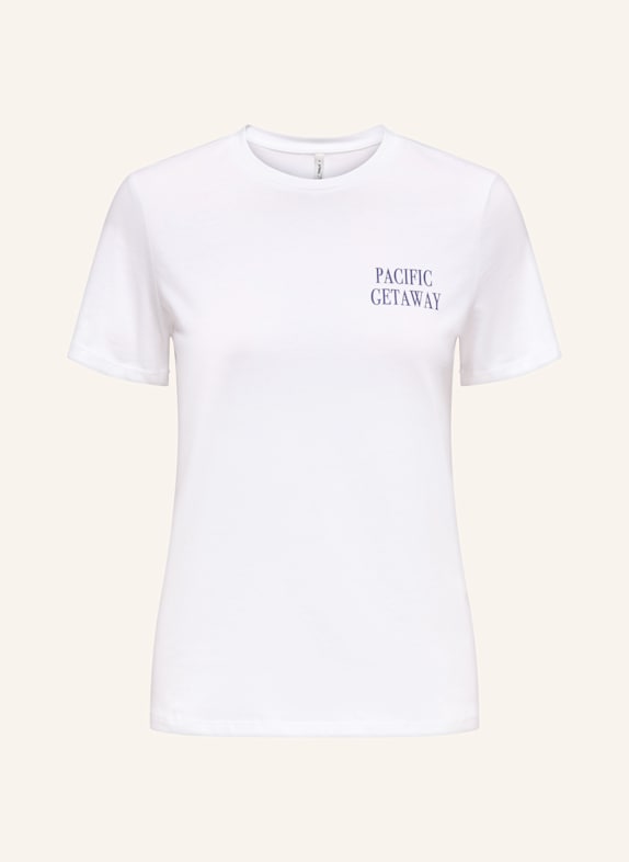 ONLY T-Shirt WEISS/ DUNKELBLAU/ ROSA