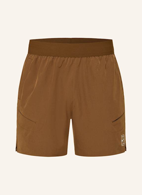 Nike Szorty tenisowe COURT ADVANTAGE BRĄZOWY