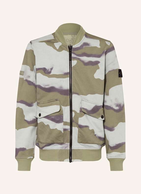 STONE ISLAND JUNIOR Sweatjacke zum Wenden KHAKI/ MINT/ BLAUGRAU