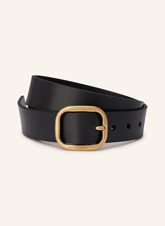 LOEWE Ledergürtel SCHWARZ/ GOLD