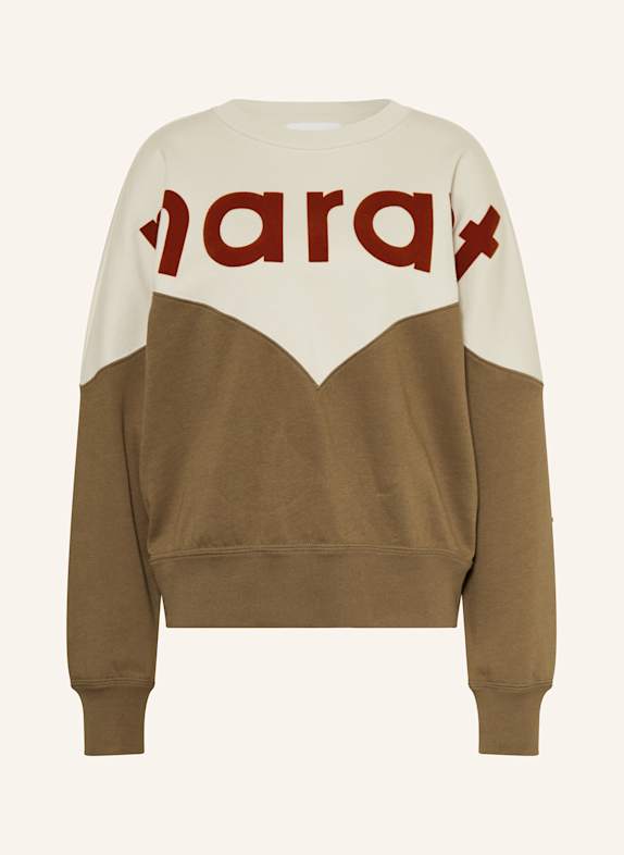 MARANT ÉTOILE Sweatshirt HOUSTON KHAKI/ ECRU/ DARK ORANGE