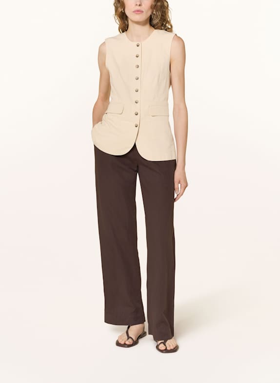 NEO NOIR Marlene broek SONAR met linnen MARRON FONCÉ