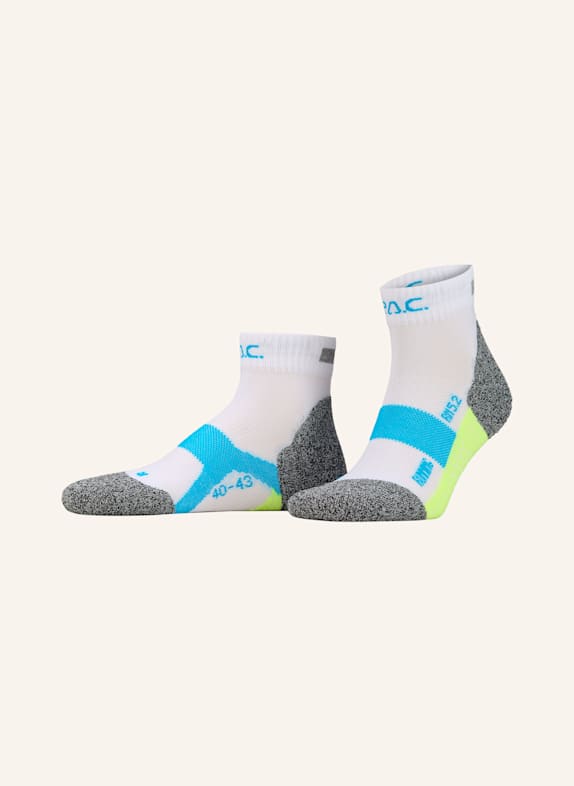 P.A.C. Laufsocken RN 5.2 PRO SHORT 100-L3467 White/Cyan