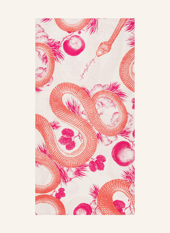 friendly hunting Seidentuch GARDEN EDEN CREME/ ROT/ FUCHSIA