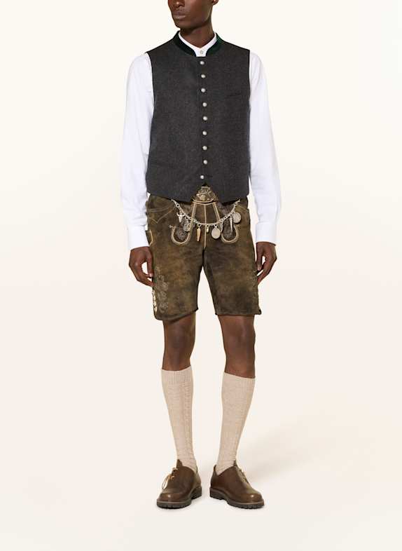 Grasegger Traditionele vest AURACH Slim Fit DONKERGRIJS