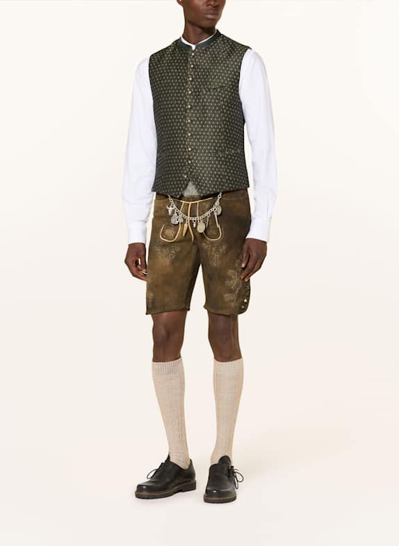 HIRSCHER Traditionele leren broek TRAUNSTEIN MARRON FONCÉ