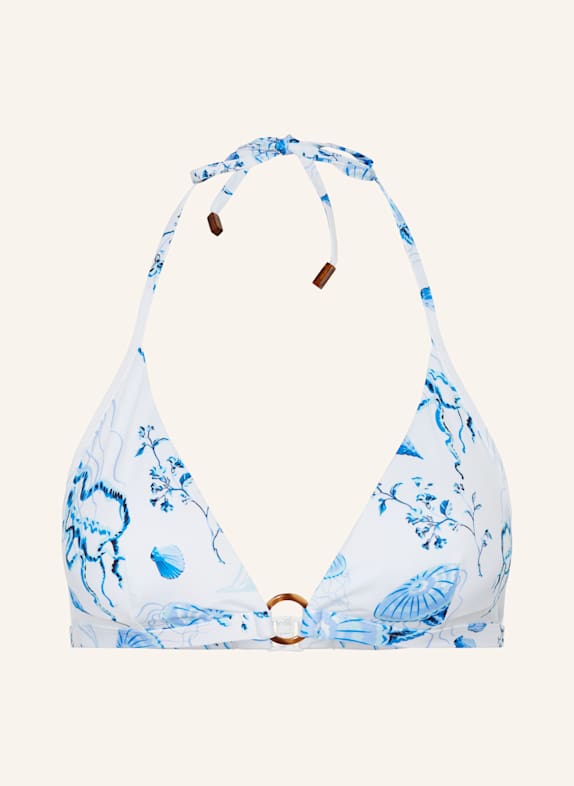 VILEBREQUIN Neckholder-Bikini-Top MEDUSA AND SHELLS WEISS/ HELLBLAU/ TÜRKIS