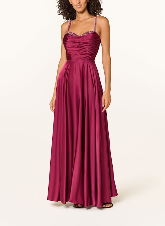 Hey Kyla Abendkleid mit Pailletten und Schmucksteinen DUNKELROT