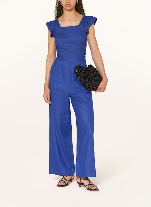 Y.A.S. Jumpsuit YASISMA met linnen en uitsnijding BLAUW