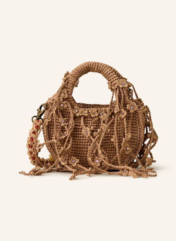 MADE FOR A WOMAN Umhängetasche OLIVIA mit Schmucksteinen BEIGE