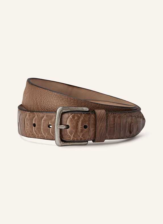 POST & CO Leather belt BROWN