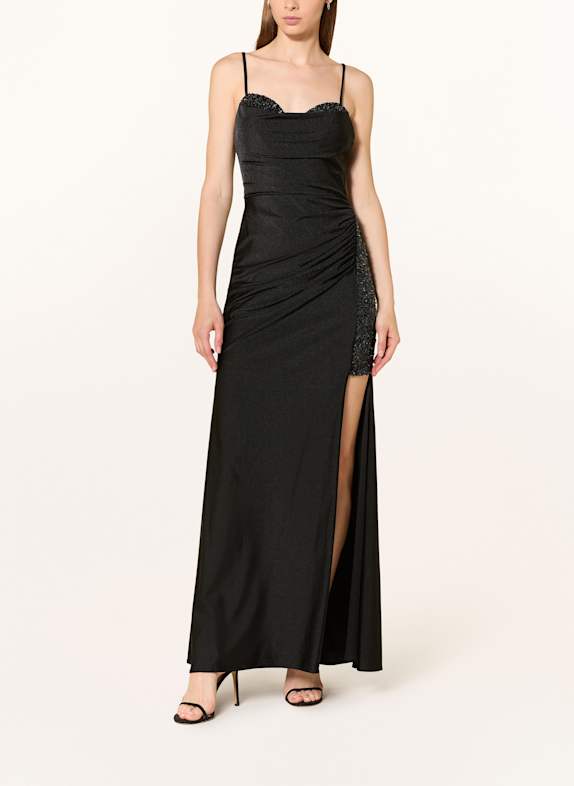 Hey Kyla Abendkleid mit Schmucksteinen und Pailletten SCHWARZ