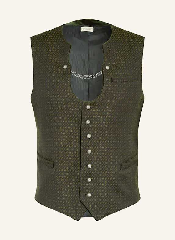 Heimatglück Tracht cracked-effect bomber jacket BLACK/ GREEN/ YELLOW