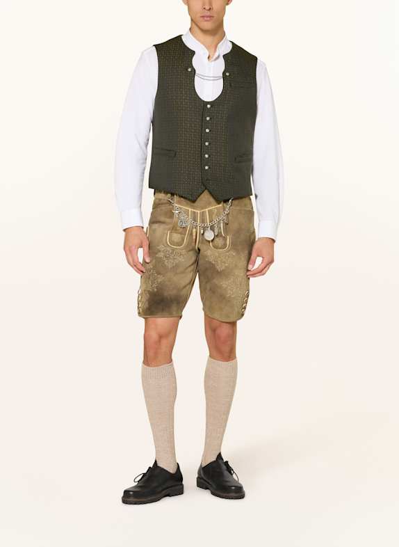 Heimatglück Tracht Traditionele vest KARL ZWART / GROEN / GEEL