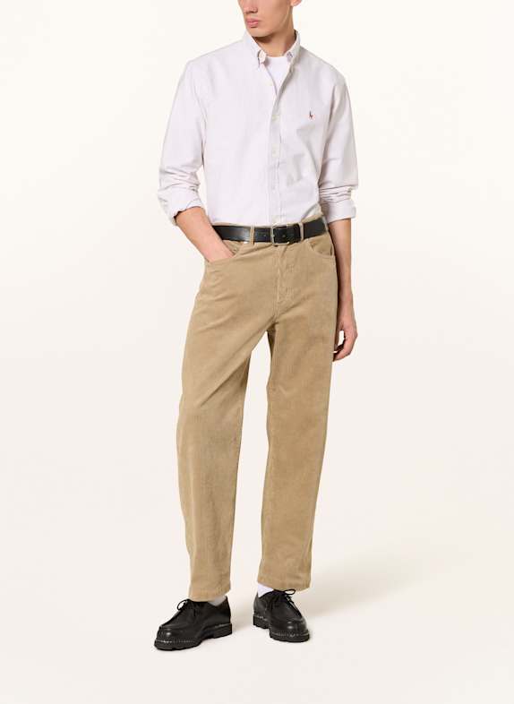 POLO RALPH LAUREN Overhemd Custom Fit BEIGE / WIT