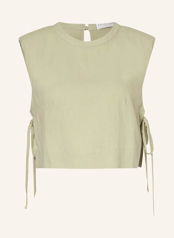 LeGer Studio Bluzka bez rękawów HANKE z lnem JASNOZIELONY