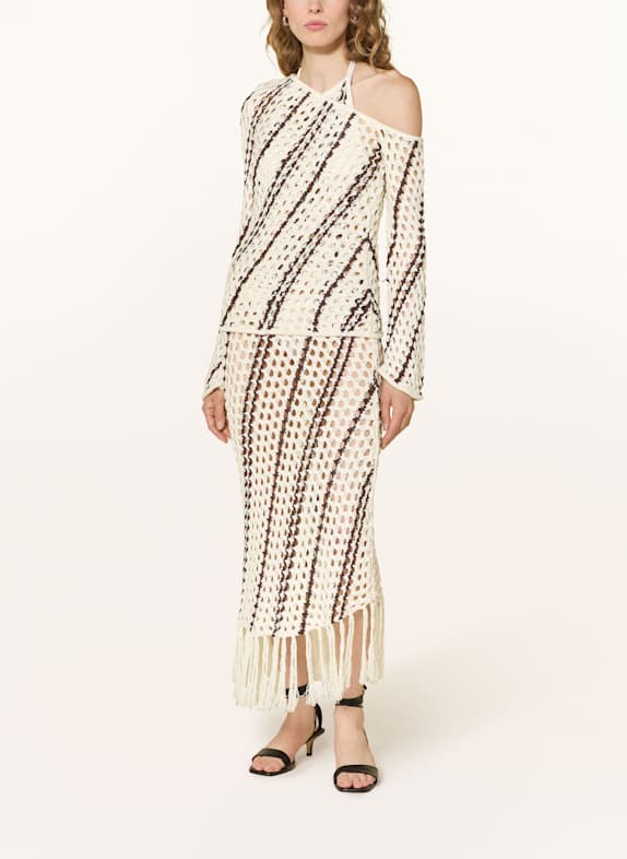 LeGer Studio One-shoulder sweater LAREN DARK BROWN / CREAM