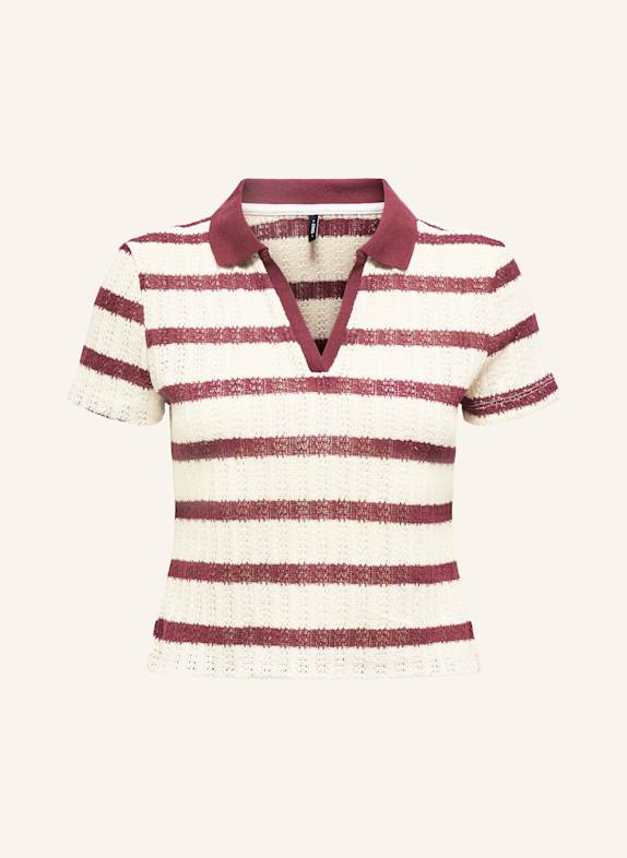 ONLY Strickshirt WEISS/ DUNKELROT