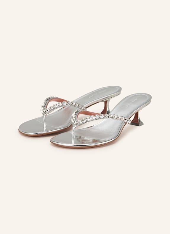 AMINA MUADDI Flip flops GIGI with decorative gems SILVER