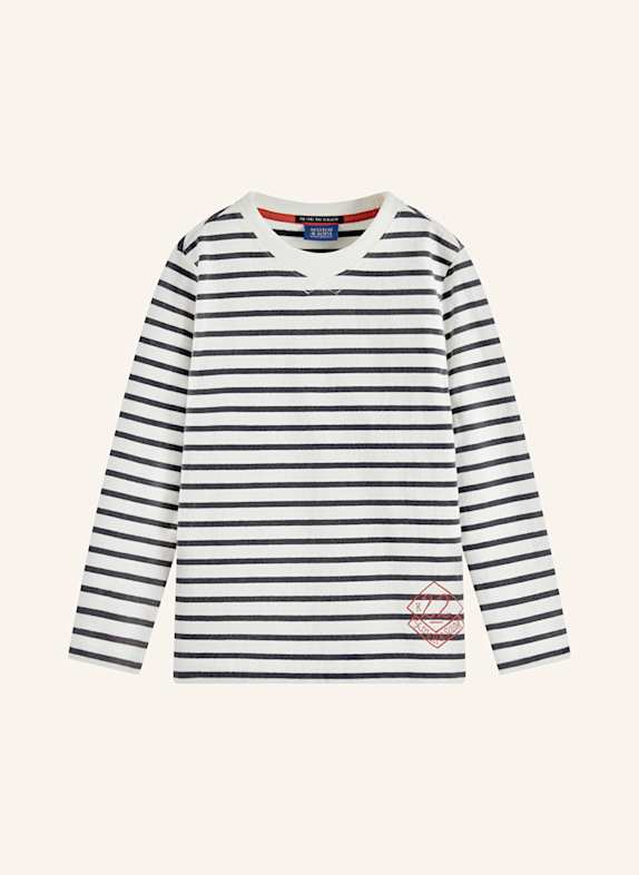 SCOTCH & SODA Longsleeve ECRU/ DUNKELBLAU