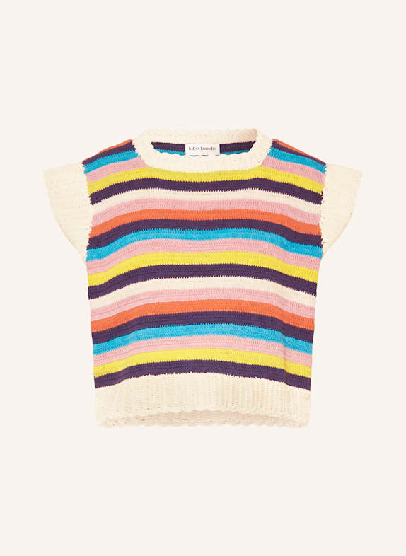 lollys laundry Häkeltop CHICAGOLL CREME/ DUNKELBLAU/ GELB