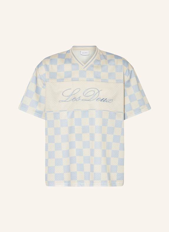 LES DEUX Mesh-Shirt BRONSON BEIGE/ HELLBLAU