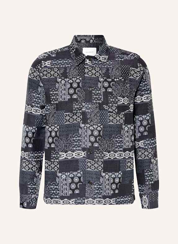 LES DEUX Overjacket LAYTON aus Jacquard DUNKELBLAU