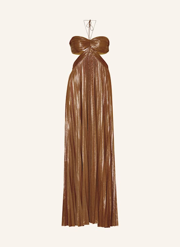 RETROFÊTE Abendkleid KEIRA mit Plissees und Cut-outs BRAUN