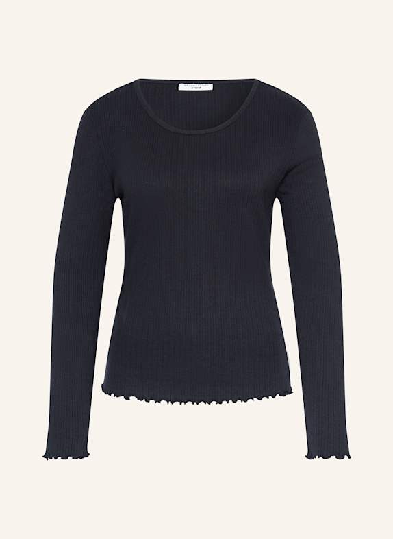 Marc O'Polo DENIM Longsleeve mit Rüschen DUNKELBLAU