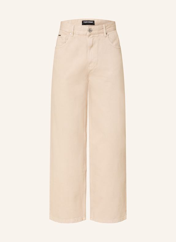 PEGADOR Džíny DAREL Wide Fit 487 WASHED LIGHT BEIGE