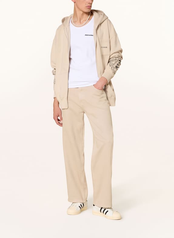 PEGADOR Jeans DAREL wijde pasvorm 487 WASHED LIGHT BEIGE