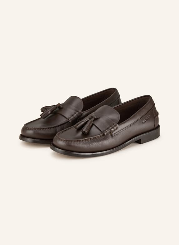 TOMMY HILFIGER Loafersy CIEMNOBRĄZOWY