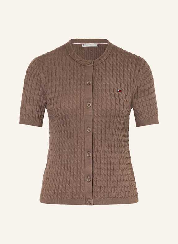 TOMMY HILFIGER Strickjacke DUNKELBRAUN