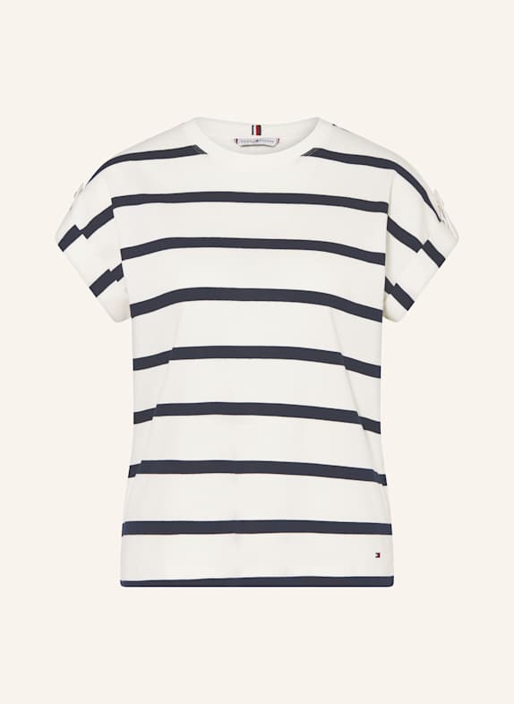 TOMMY HILFIGER T-Shirt ECRU/ DUNKELBLAU