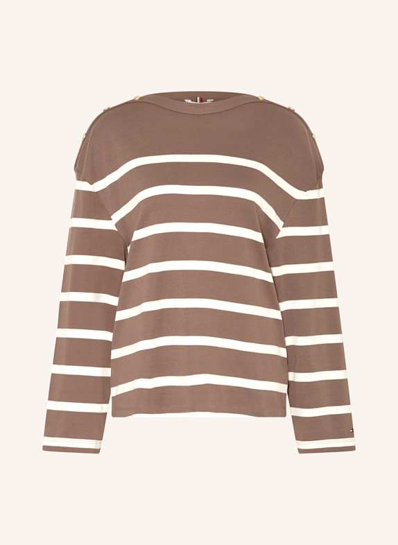 TOMMY HILFIGER Pullover BRAUN/ WEISS