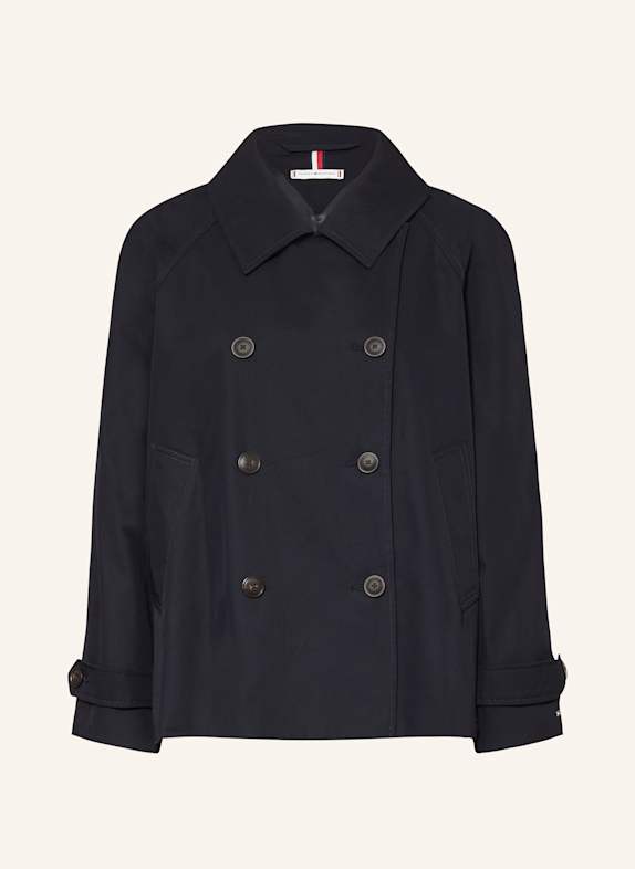 TOMMY HILFIGER Trenčkotová bunda TMAVĚ MODRÁ