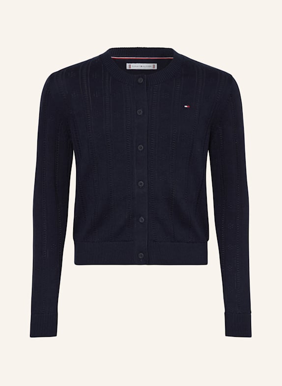 TOMMY HILFIGER Strickjacke DUNKELBLAU