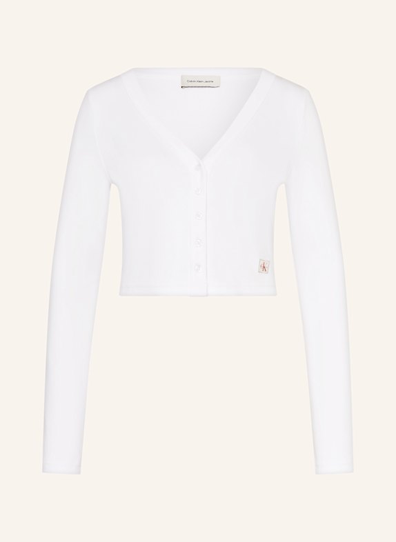 Calvin Klein Jeans Cropped-Jerseyjacke WEISS
