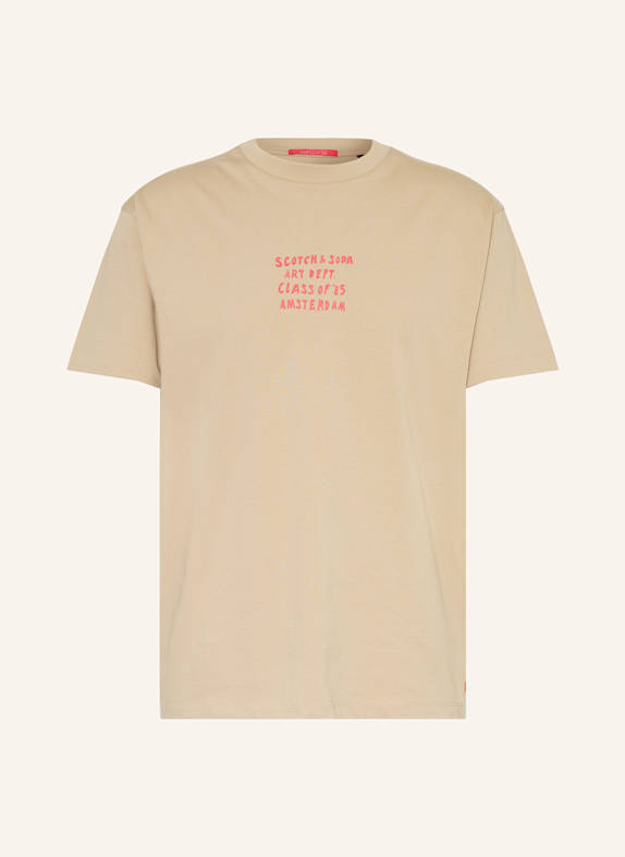 SCOTCH & SODA T-shirt BEŻOWY/ CZERWONY