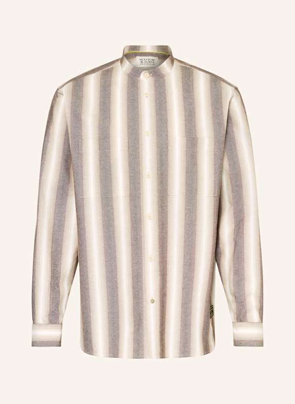 SCOTCH & SODA Koszula relaxed fit ze stójką BEŻOWY/ BRĄZOWY/ ECRU