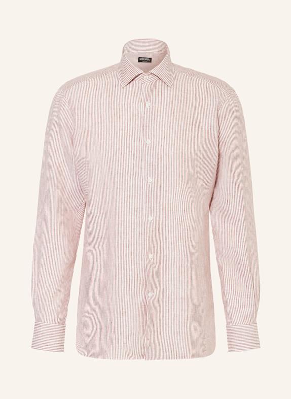ZEGNA Linen shirt regular fit WHITE/ DARK RED