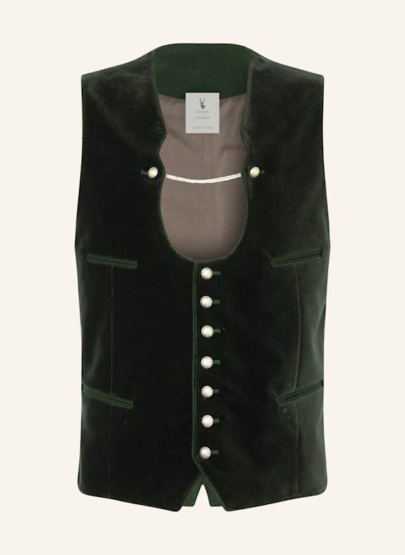 Johann & Johanna Traditional velvet vest DARK GREEN